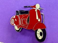 Red & Black White Vespa Classic Scooter Motorcycle Design NOS Belt Buckle