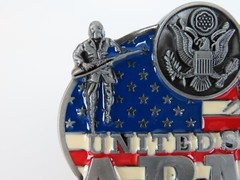 United States Army American Flag Belt Buckle Enameled Metal New