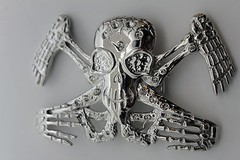 NEW Men Western Belt Buckle Silver Metal Bling Skeleton Rock Band Skull Big UFO
