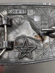 vintage USA made HORSE belt buckle EQUESTRIAN cowboy WESTERN pewter
