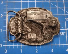 Vintage 1984 Siskiyou Belt Buckle Bass Fishing 3D Enameled Outdoor Pewter