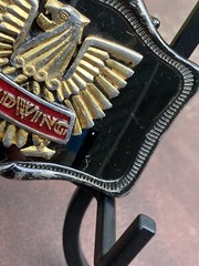 Vtg 1978 Stamped Honda Gold Wing Motorcycle Metal Belt Buckle Black & Gold