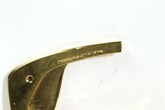 1987 KIESELSTEIN CORD STERLING LARGE 2PC GOLD PLATE BELAIR BUCKLE 4-3/4&Prime; x 3.25&Prime;