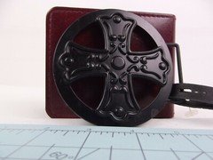 Pugs Gear Iron Cross Independence Trucking Skater Black Novelty Belt Buckle NWT