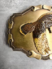 Vintage Raintree Pheasant Two Toned Pheasant Metal Belt Buckle 1979