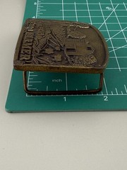 I Am Proud To Be A Farmer Belt Buckle Vintage Americana 1977 Barn Scene