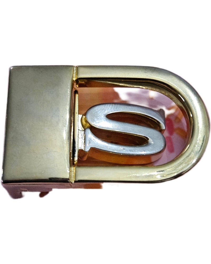 Gold and Silver Metal &lsquo;S&rsquo; Letter Men&rsquo;s Interchangeable Belt Buckle 3&Prime;