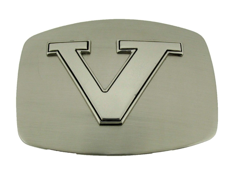Initial v Letter V Belt Buckle New Men Women Western Really Cowboy Silver Metal