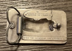 VINTAGE, 1974 THE GOODYEAR TIRE & RUBBER CO. Blimp G-96, PEWTER BELT BUCKLE