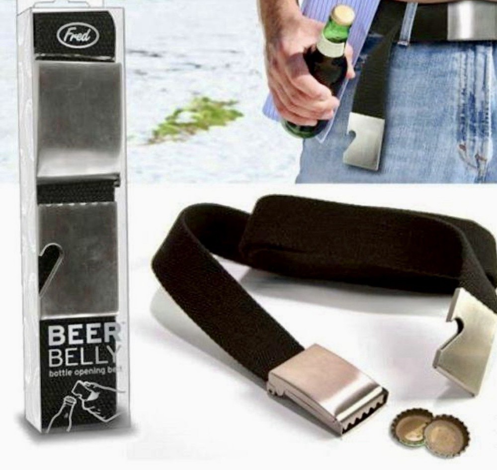 Fred & Friends BEER BELLY Bottle Opener Belt NEW Vintage Unisex Heavy Metal NOS