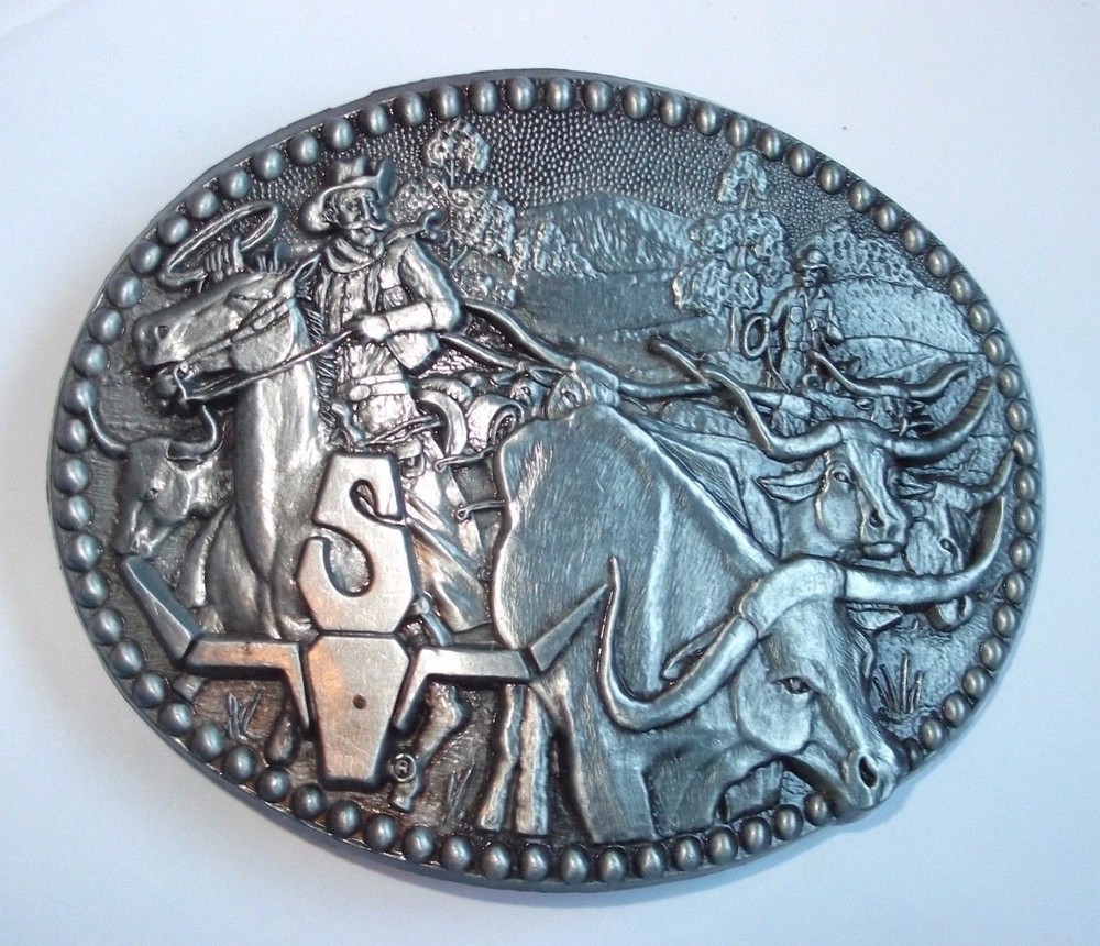 Zee Series 3-D Metal Cowboy Belt Buckle Horse Longhorn Cow Bull Roundup Western