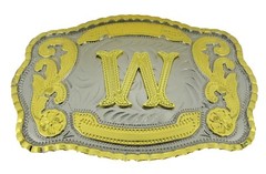 Initial Letter W Belt Buckle Alphabet w Monogram Western Cowboy Rodeo Style New
