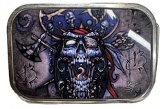 Tattoo Johnny Men haunted rockabilly LICENSED pirate Belt Buckle,Y2K| 4inX2.5in
