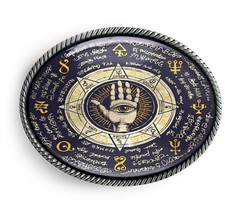 Ancient Runes Belt Buckle – Esoteric Spiritual Seeing Eye Belt Buckle – 27-5