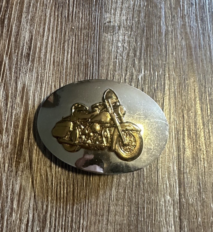 1961-62 Harley Davidson Panhead Belt Buckle German Nickel Silver Bronze Vintage