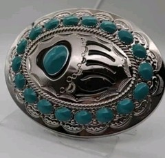 New Beautiful Silver and Turqouise color bear claw Belt buckle Men Women Unisex