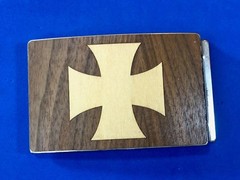 Mixed Wood Artisan? Iron cross QUALITY Vintage Belt Buckle