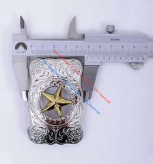 WESTERN COWBOY COWGIRL SLIVER GLOD TEXAS RANGER STAR RODEO TROPHY BELT BUCKLE