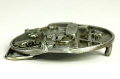 Telephone Lineman belt buckle western pewter Siskiyou Buckle Co. 1988