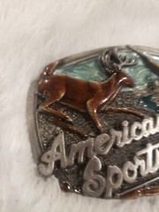 Vintage 1989 Arroyo Grande Buckle Co. AG23 AMERICAN SPORTSMAN Excellent