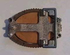 Belt Buckle W/Polished Stone & Gold Color Trim
