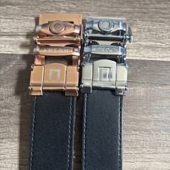 2 Anson Belt & Buckle Men&rsquo;s green and blue Ratchet Belt Silver and gold 32-34