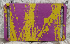 GRIP6 BELT BUCKLE – YELLOW / PURPLE SPLASH ANODIZED – 1.5 INCH WIDE