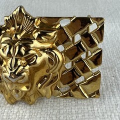 Vintage Gold Tone – Lions Head Classic Belt Buckle – Classic Style