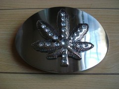 Belt Buckle Leaf Stone Marijuana