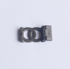 Ferragamo Men&rsquo;s gray grid pattern texture belt buckle for 34-35mm leather belt