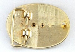 Gold Color Oval 40×30 40mm x 30mm NO DYE Lapis Lazuli Western Belt Buckle EPBB96