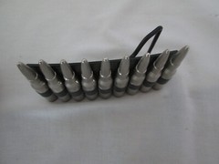 9 Bullet Ammo Belt Buckle Great Condition 2 1/2&Prime; X 4&Prime; Fits 2&Prime; Belt