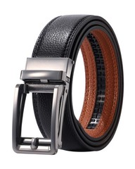 AWAYTR Ratchet Dress Belt for Men – Fit Waist: 36&Prime;-42&Prime;, Gunmetal Buckle-black