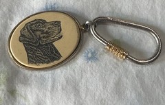 NWOT Barlow Goldtone Lab Labrador Dog Keyring