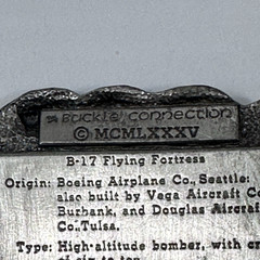 Vintage 1985 B-17 Flying Fortress 50th Ann Belt Buckle Limited Edition #1393