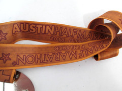 2018 Austin Half Marathon Belt Buckle Lanyard Ribbon Running Texas Finisher Race