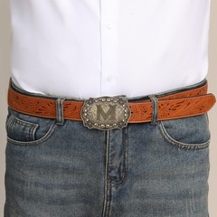Btilasif Belt Buckles Men Western Cowboy Initial Letters ABCDJMR Mens Texas Rode