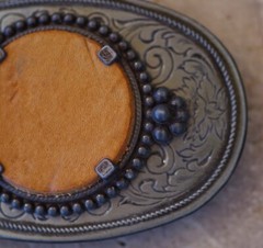 BELT BUCKLE Stone or Coin Holder Southwestern Cowboy High Quality Made in USA