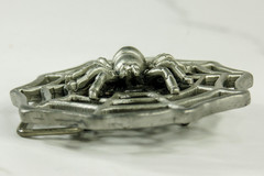 Spider and Web pewter belt buckle