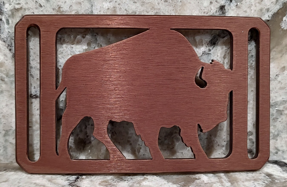 GRIP6 BELT BUCKLE – BUFFALO – BRONZE – 1.5 INCH WIDE