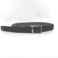 Tommy Bahama Black/Gray Reversible Braided Belt stretch Silver Buckle S/M NWOT
