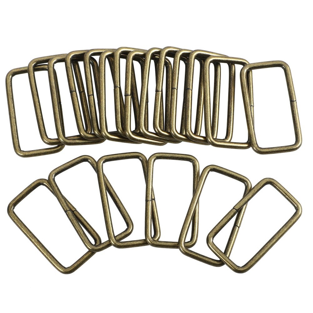 20Pcs Clothes Metal Buckle Strap Keeper in Golden Sturdy and Fade Resistant