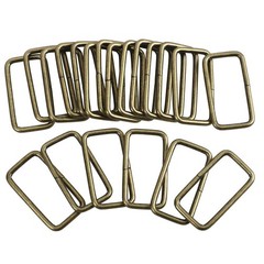 20Pcs Clothes Metal Buckle Strap Keeper in Golden Sturdy and Fade Resistant