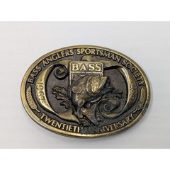Vintage BASS Anglers Sportsman Society 20th Anniversary Belt Buckle 1967-1987