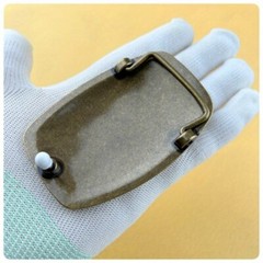 1pc Heavy-duty Solid Brass Belt Buckle 3.5 X 2 Inches Retro Woven Pattern Design