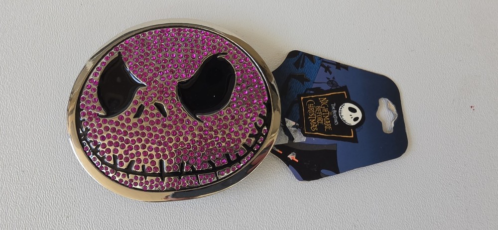 Disney The Night Before Christmas Pink Studded Belt Buckle Jack Skellington NWT