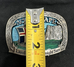 Vtg Tor Nordhus Belt Buckle North Cape Viking Ship Land Midnight Sun Norway &rsquo;91