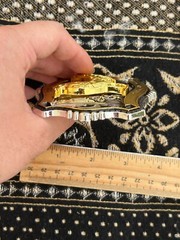 Western Buckle Gold Black Silver Rooster Cowboy 2 »Buckle Hebilla Vaquero Gallo