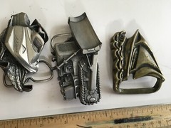 3 Vintage Belt Buckles – Snow Machine, Bull Dozer, Sail Boat – Unused