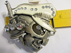 Skull with Dagger and Stones Belt Buckle 144